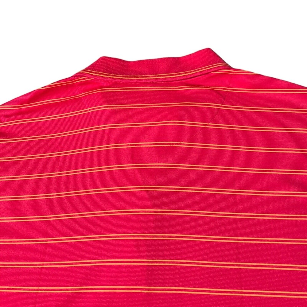 Nike GOLF Dri-FIT Striped Short Sleeve Performance Red Polo Shirt Mens Size M - Picture 5 of 7